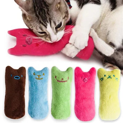 Juguetes de hierba gatera para rechinar los dientes, divertido juguete interactivo de peluche para gatos, juguete vocal para masticar gatitos, garras, mordedura de pulgar, menta para gatos