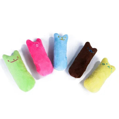 Juguetes de hierba gatera para rechinar los dientes, divertido juguete interactivo de peluche para gatos, juguete vocal para masticar gatitos, garras, mordedura de pulgar, menta para gatos