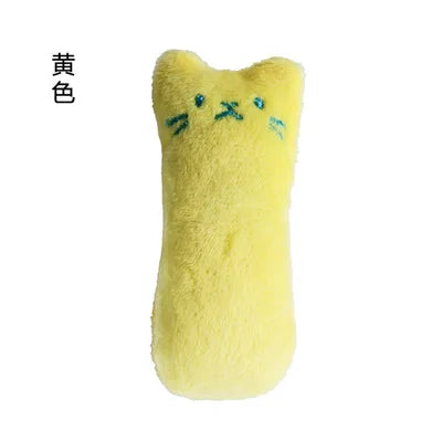 Juguetes de hierba gatera para rechinar los dientes, divertido juguete interactivo de peluche para gatos, juguete vocal para masticar gatitos, garras, mordedura de pulgar, menta para gatos