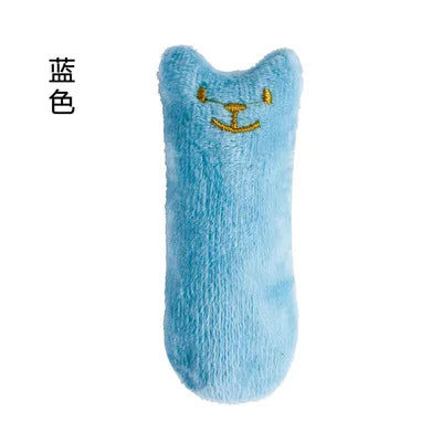 Juguetes de hierba gatera para rechinar los dientes, divertido juguete interactivo de peluche para gatos, juguete vocal para masticar gatitos, garras, mordedura de pulgar, menta para gatos
