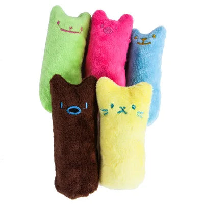 Juguetes de hierba gatera para rechinar los dientes, divertido juguete interactivo de peluche para gatos, juguete vocal para masticar gatitos, garras, mordedura de pulgar, menta para gatos