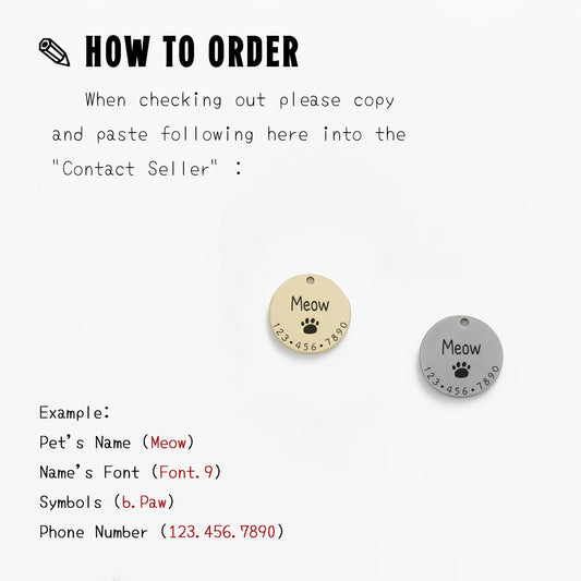 Collar con placa de identificación personalizada para perro, gato, cadena grabada personalizada, suministros para etiquetas con nombre.