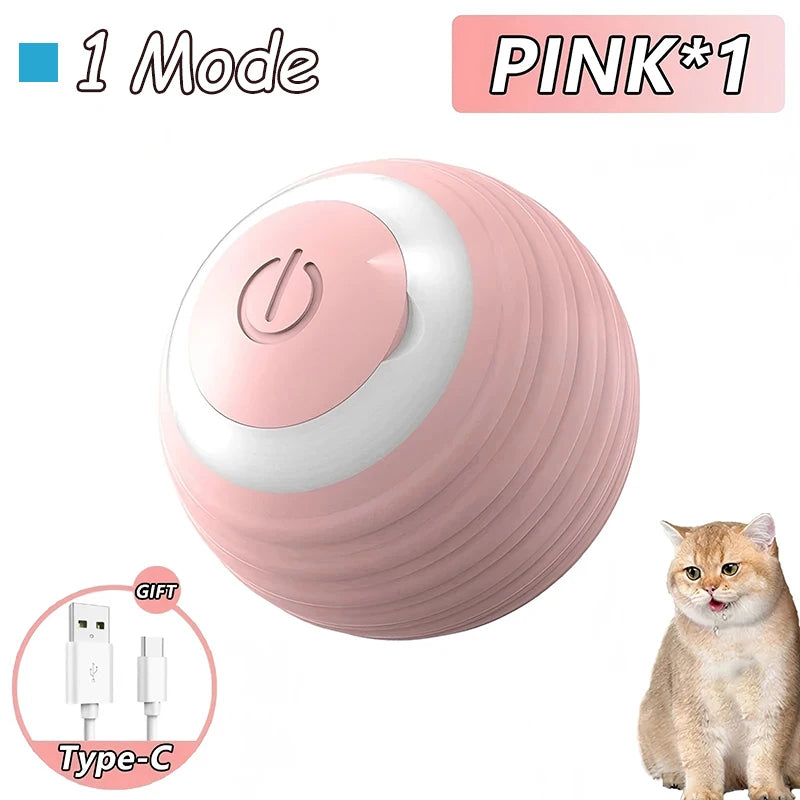 2 pelotas interactivas para gatos, automáticas, con cola falsa, recargables, inteligentes, eléctricas, para entrenamiento de gatos, imitando ratones.