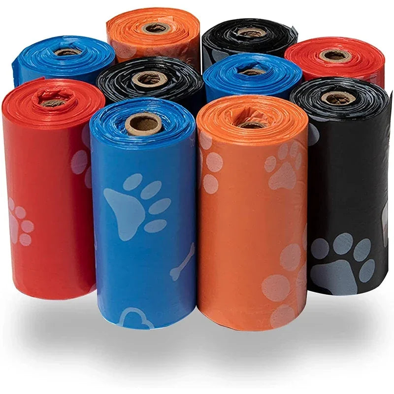 Bolsas para excrementos de perro (75 bolsas) para limpieza exterior. Suministros para mascotas. 15 bolsas por rollo. Bolsas de basura de repuesto.